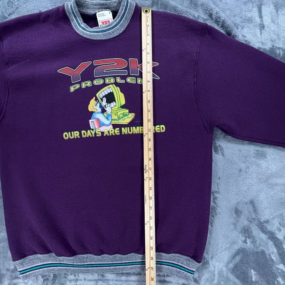 Vintage 1998 Y2K Problem Wilson Pro 500 Crewneck Sweatshirt Men L Made in USA - Picture 7 of 8